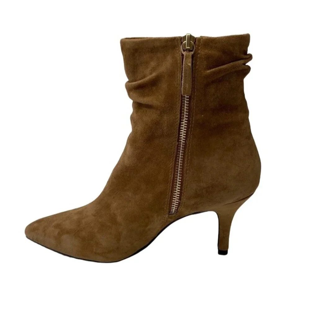 Bella Vita Slouchy Dress Booties Women's 7.5 Brown Suede Stiletto Cushioned NEW‎ - Picture 2 of 14